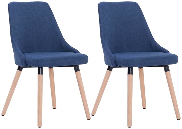 Jídelní židle Jídelní židle 2 ks modré textil ...