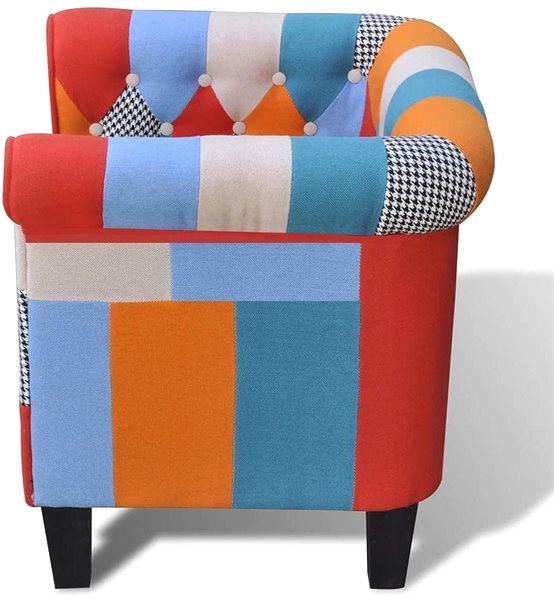 Kreslo Kreslo, patchwork, textilné Bočný pohľad