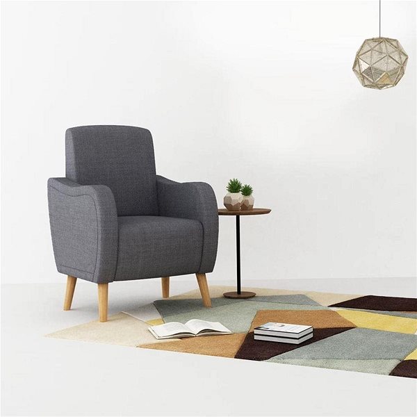 Křeslo Křeslo světle šedé textil Lifestyle