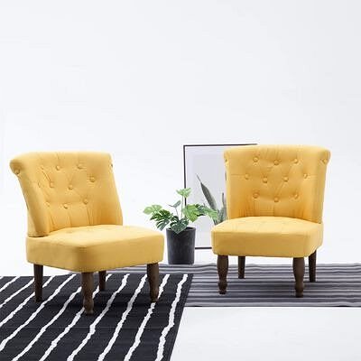 Křeslo Francouzská křesla 2 ks žlutá textil Lifestyle