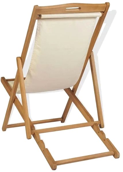 Záhradné kreslo Kempingová stolička teak 56 × 105 × 96 cm krémová 43802 Vlastnosti/technológia