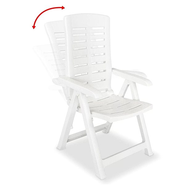 Zahradní židle Polohovatelné zahradní židle 2 ks plastové bílé 43895 Boční pohled