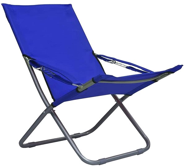 Kempingové kreslo Skladacie plážové stoličky 2 ks textil modré 47902 Bočný pohľad