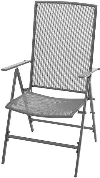 Záhradná stolička Stohovateľné záhradné stoličky 2 ks oceľové sivé 42716 Bočný pohľad