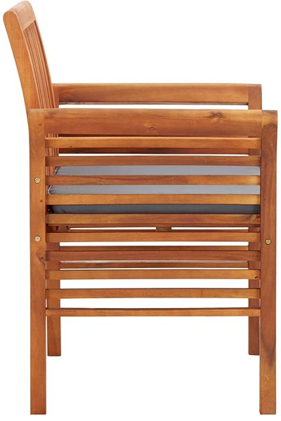 Záhradná stolička Záhradná jedálenská stolička s poduškou masívne akáciové drevo 45969 ...