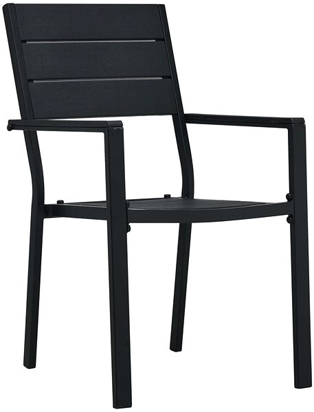 Záhradná stolička SHUMEE Stolička záhradná stolička, čierna – 2 ks v balení 47885 Bočný pohľad