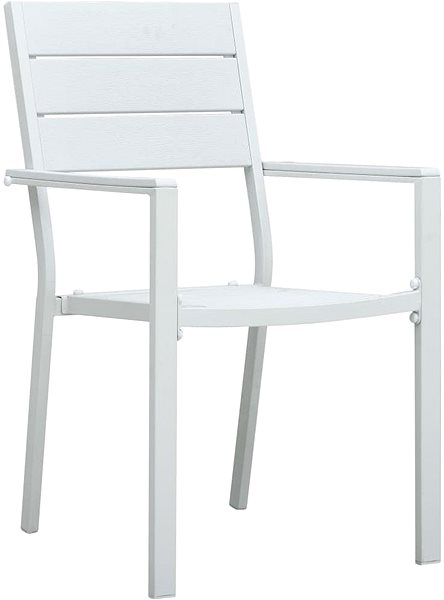 Zahradní židle Zahradní židle 4 ks bílé HDPE dřevěný vzhled 47884 Boční pohled