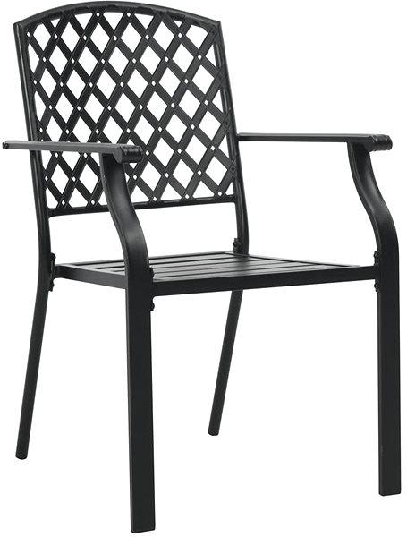 Zahradní židle Zahradní židle 4 ks mřížkový design ocel černé 310156 Boční pohled