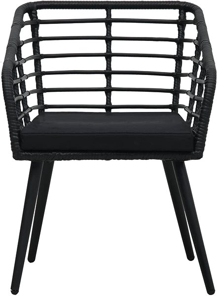 Záhradná stolička Záhradné stoličky s poduškami 2 ks polyratan čierne 48578 Screen