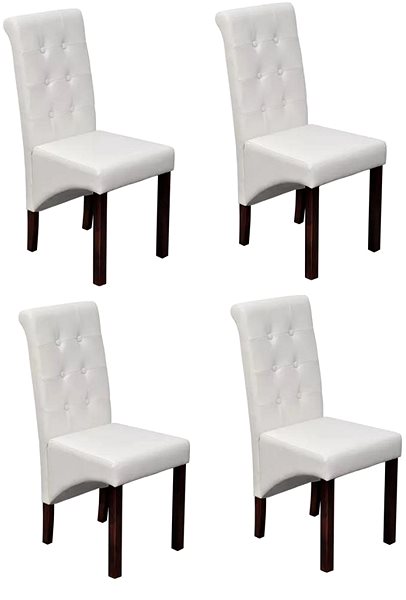 Jedálenská stolička Jedálenské stoličky 4 ks biele umelá koža ...