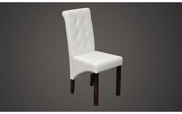 Jedálenská stolička Jedálenské stoličky 4 ks biele umelá koža ...