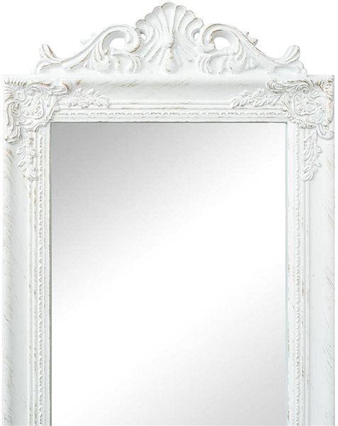 Zrkadlo Voľne stojace zrkadlo barokový štýl 160 × 40 cm biele ...