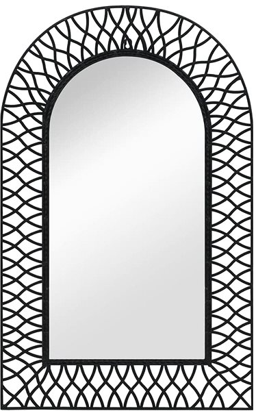 Zrkadlo Záhradné nástenné zrkadlo s oblúkom 50 × 80 cm čierne ...
