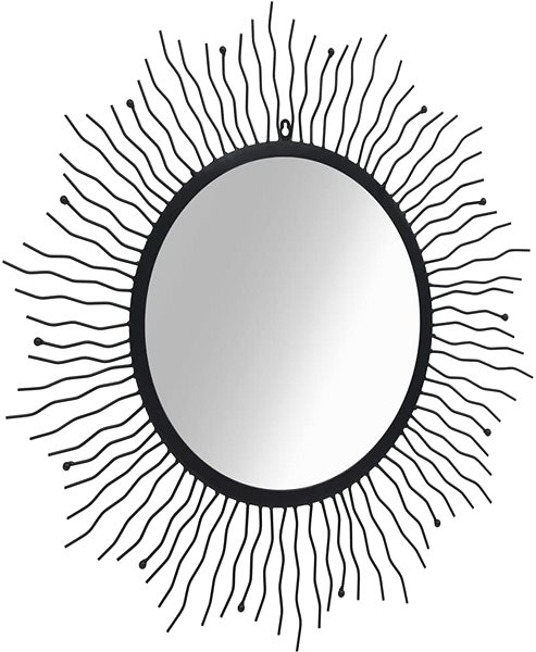 Zrkadlo Záhradné nástenné zrkadlo Žiariace slnko 80 cm čierne ...