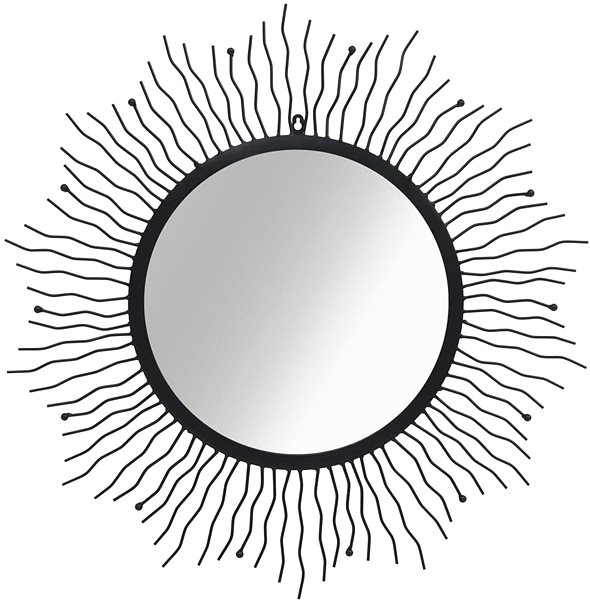 Zrkadlo Záhradné nástenné zrkadlo Žiariace slnko 80 cm čierne ...