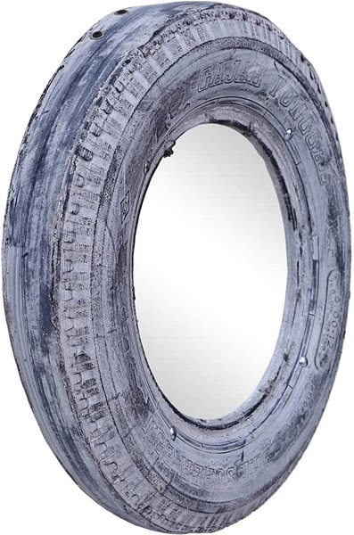 Zrkadlo Zrkadlo biele 50 cm masívna recyklovaná pneumatika kaučuk ...