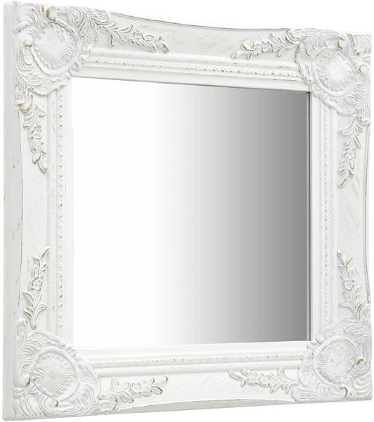 Zrkadlo Nástenné zrkadlo barokový štýl 40 × 40 cm biele ...
