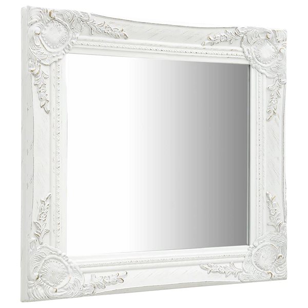 Zrkadlo Nástenné zrkadlo barokový štýl 50 × 50 cm biele ...