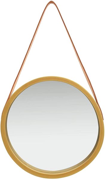 Zrkadlo Nástenné zrkadlo s popruhom 40 cm zlaté ...