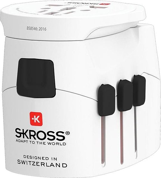 Reiseadapter SKROSS PRO Light USB World, inkl. Adapter für andere Gabeln ...