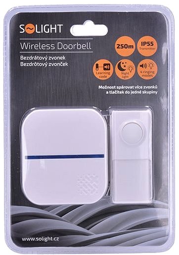 Doorbell Solight Wireless Doorbell, 250m, White, Learning Code (1L53) Packaging/box