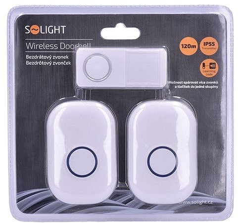 Doorbell Solight Wireless Doorbell, Socket, 120m, White, Learning Code (1L54DZ) Packaging/box