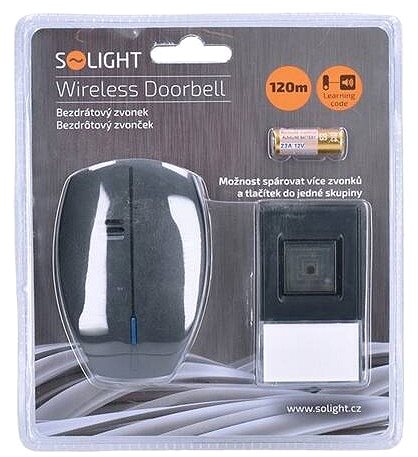 Doorbell Solight Wireless Doorbell, 120m, Black, Learning Code (1L56B) ...