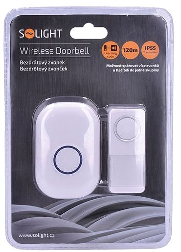 Doorbell Solight Wireless Doorbell, Socket, 120m, White, Learning Code (1L54) Packaging/box