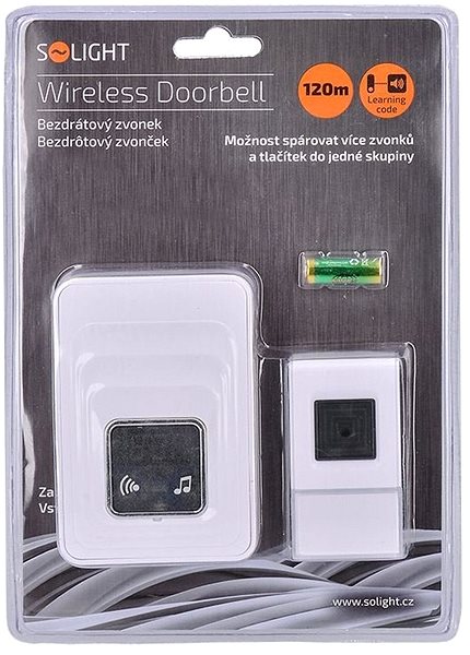 Doorbell Solight Wireless Doorbell with Thermometer, Socket, 120m, White (1L57) ...