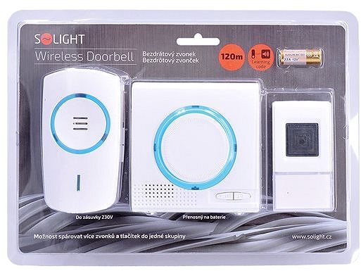 Doorbell Solight Set of White Wireless Bells Packaging/box
