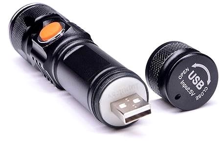 Zseblámpa Solight Újratölthető LED zseblámpa 3W 200lm USB Li-ion Csatlakozási lehetőségek (portok)