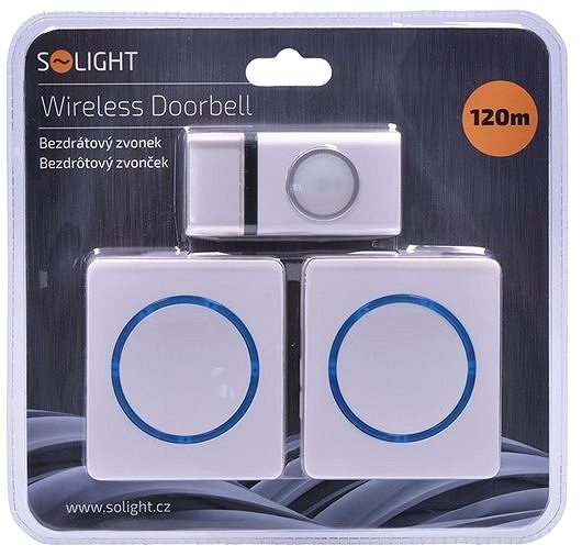 Doorbell Solight 2x Wireless Doorbell, Mains Powered, 120m, White Packaging/box