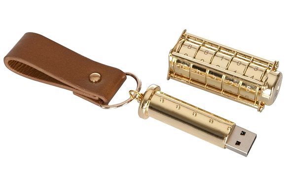 USB kľúč IRONGLYPH Cryptex 64 GB, zlatý Bočný pohľad