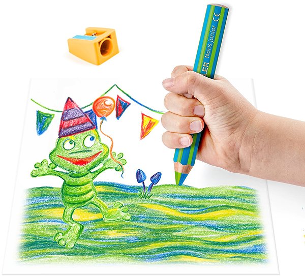 Coloured Pencils STAEDTLER Noris junior jumbo 3 in 1, two-colour, 6 pcs + sharpener ...