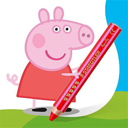 Coloured Pencils STAEDTLER Peppa Pig Noris junior jumbo 3 in 1, 12 colours ...
