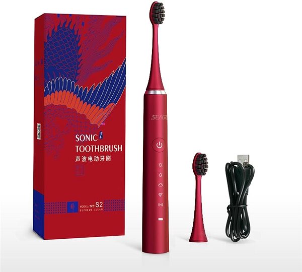 Elektromos fogkefe Seago SG-972 S5, piros Oldalnézet