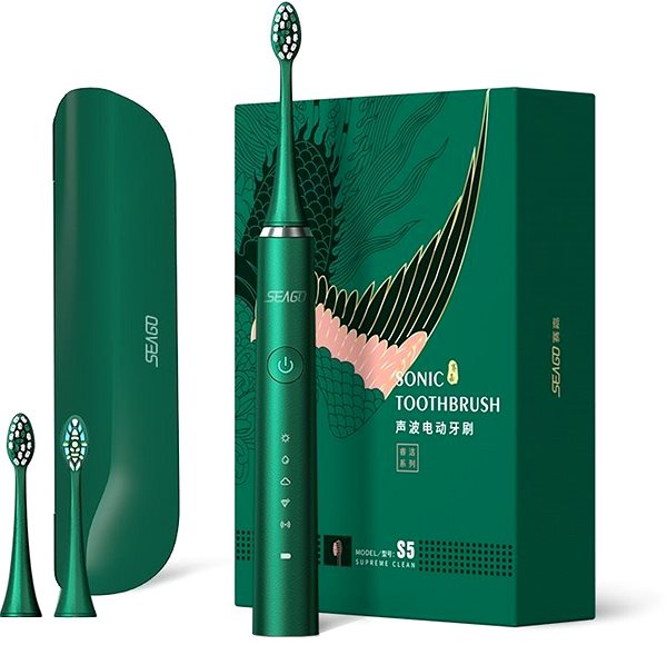 Elektromos fogkefe Seago SG-972 S5, zöld Csomag tartalma