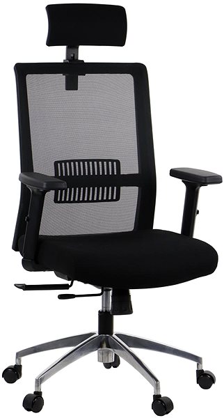 Office Chair Swivel chair with extended seat RIVERTON M/H/AL, various colours, black/black ...