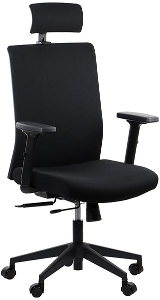 Office Chair Swivel chair with extended seat RIVERTON F/H, various colours, black-black ...