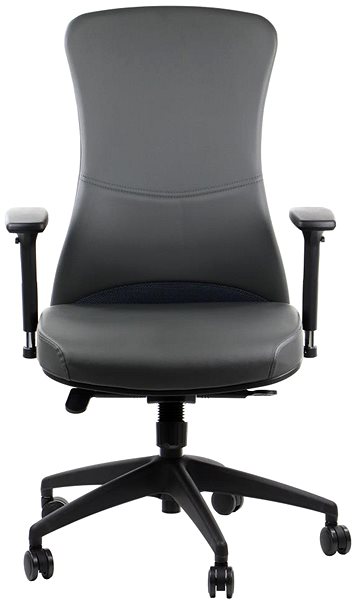 Office Chair Swivel chair KENTON Grey PU with extended seat ...
