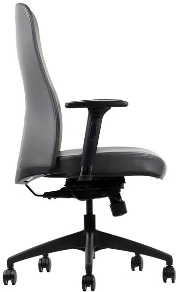 Office Chair Swivel chair KENTON Grey PU with extended seat ...