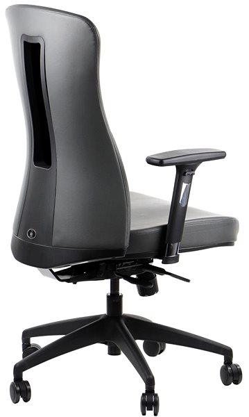 Office Chair Swivel chair KENTON Grey PU with extended seat ...