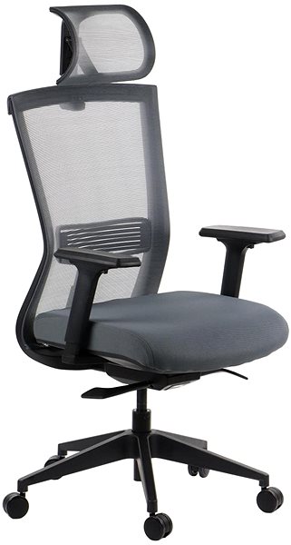 Office Chair Swivel chair with pull-out seat HOPE Grey with self-locking mechanism ...