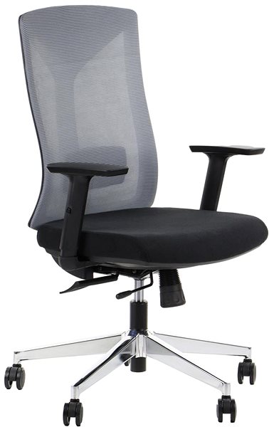 Office Chair Swivel chair PREMIUM HAGER black-grey chrome base ...