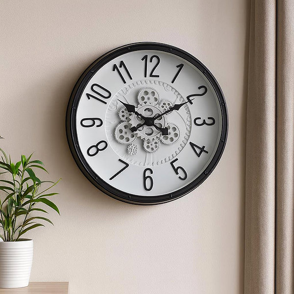 Wall Clock Segnale Wall clock with vintage gears, diameter 50,5 cm ...