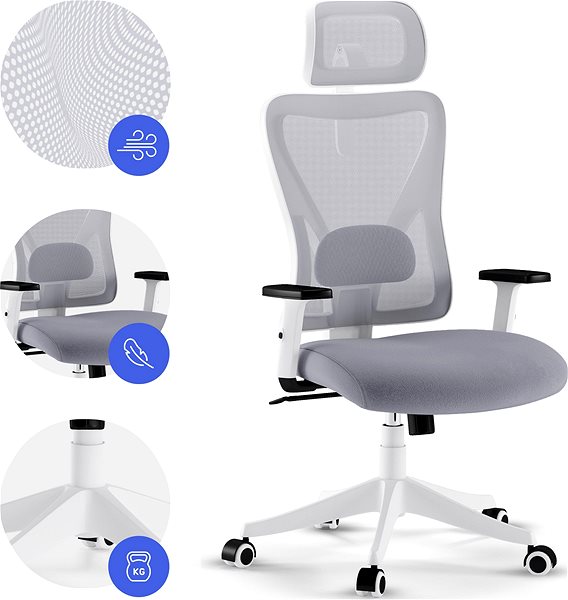 Office Chair Sense7 Tone white-grey ...