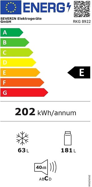 Refrigerator SEVERIN RKG 8922 Energy label