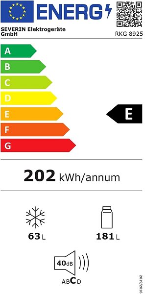 Refrigerator SEVERIN RKG 8925 Energy label