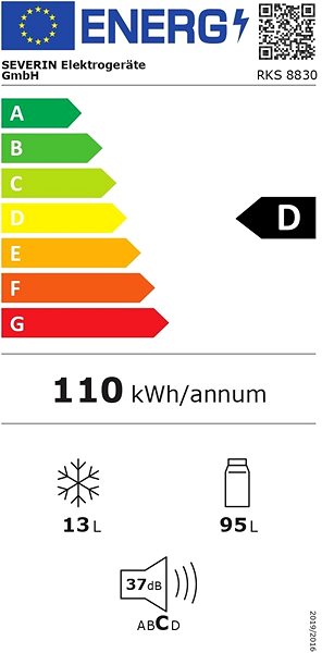 Refrigerator SEVERIN RKS 8830 Energy label