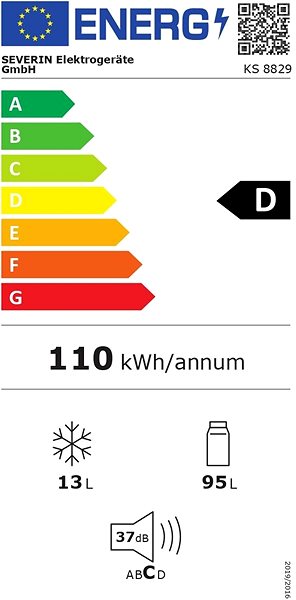 Refrigerator SEVERIN KS 8829 Energy label